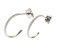 Titanium simple CZ Hoop Earrings - Body Clickers Body Jewelry