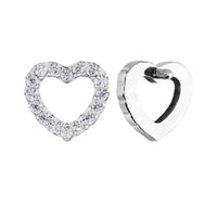 Internally Threaded Hollow CZ heart Titanium Flatback Piercing - Body Clickers Body Jewelry
