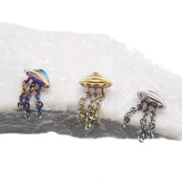 Internally Threaded UFO Titanium Flatback Piercing - Body Clickers Body Jewelry