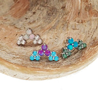 Trinity cluster threadless piercing, 20g,18g,16g,14g flatback - Body Clickers Body Jewelry