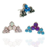 Trinity cluster threadless piercing, 20g,18g,16g,14g flatback - Body Clickers Body Jewelry
