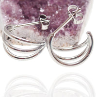 Triple Hoop Stud Earrings |Titanium Hypoallergenic Earrings