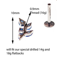 Titanium Vine CZ cartilage piercing - Body Clickers Body Jewelry
