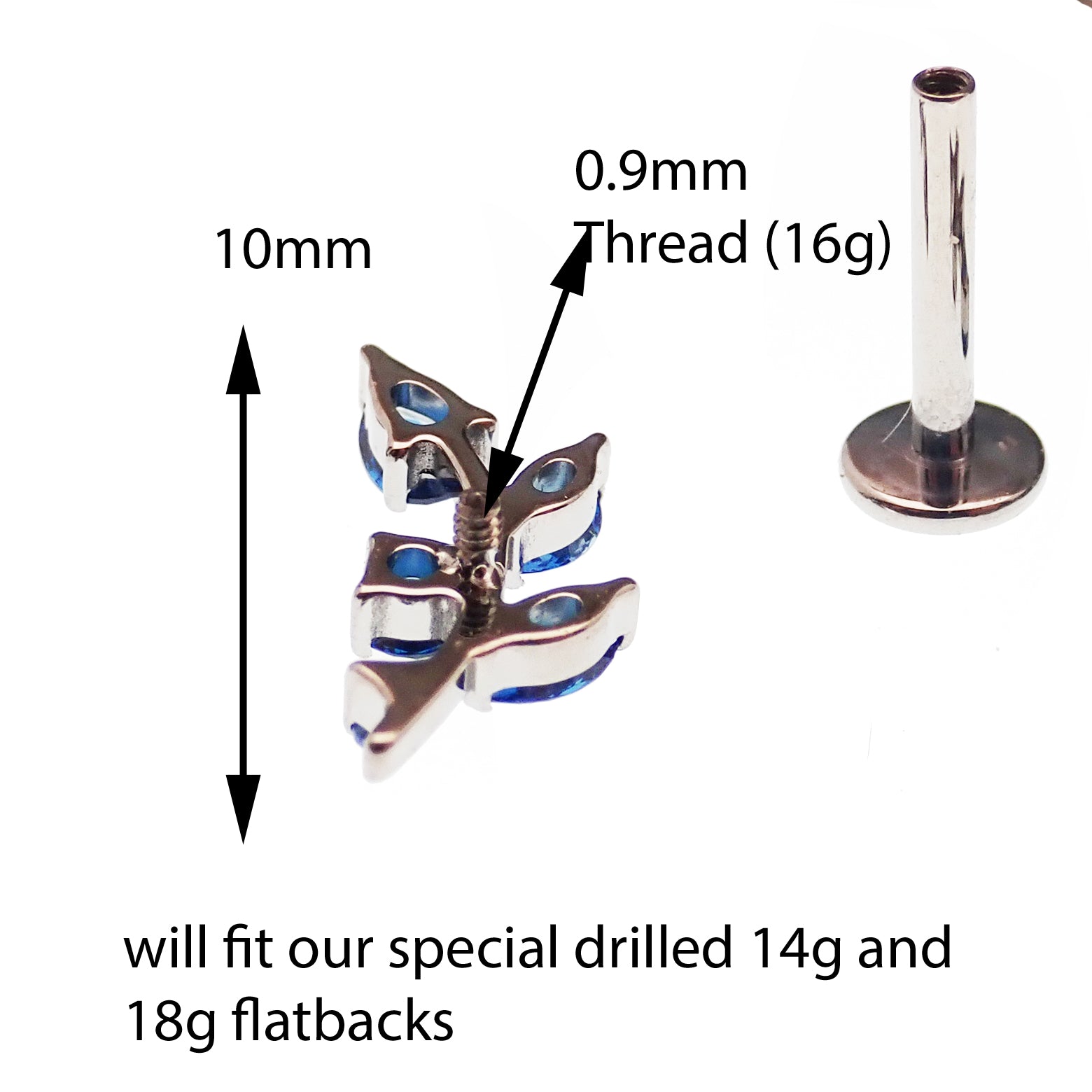 Titanium Vine CZ cartilage piercing - Body Clickers Body Jewelry
