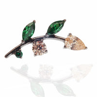 Titanium Vine CZ cartilage piercing - Body Clickers Body Jewelry