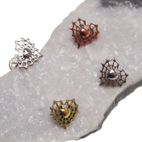 Web Heart Titanium Flatback Piercing 18g, 16g, 14g - Body Clickers Body Jewelry