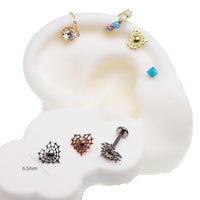 Web Heart Titanium Flatback Piercing 18g, 16g, 14g - Body Clickers Body Jewelry