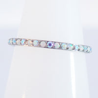 16g titanium hinged opal and CZ clicker hoop 8,10,12mm - Body Clickers Body Jewelry