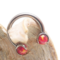 Opal Claw Horseshoe Ring 14g