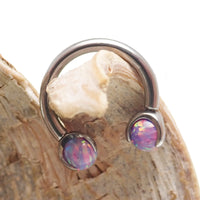 Opal Claw Horseshoe Ring 14g