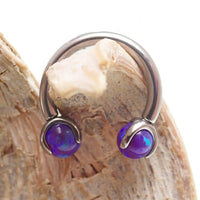 Opal Claw Horseshoe Ring 14g