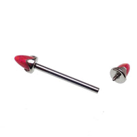 Fire Red Opal Cone Nipple Bar 16g - Body Clickers Body Jewelry