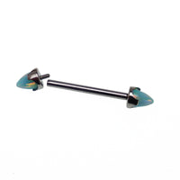 Moon Yellow Opal Cone Nipple Bar 16g - Body Clickers Body Jewelry