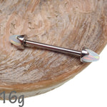 White Opal Cone Nipple Bar 16g