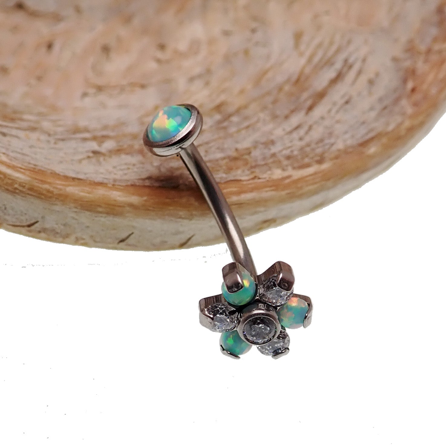 Moon Yellow Titanium Belly Ring 16g