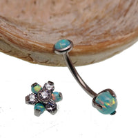 Moon Yellow Titanium Belly Ring 16g