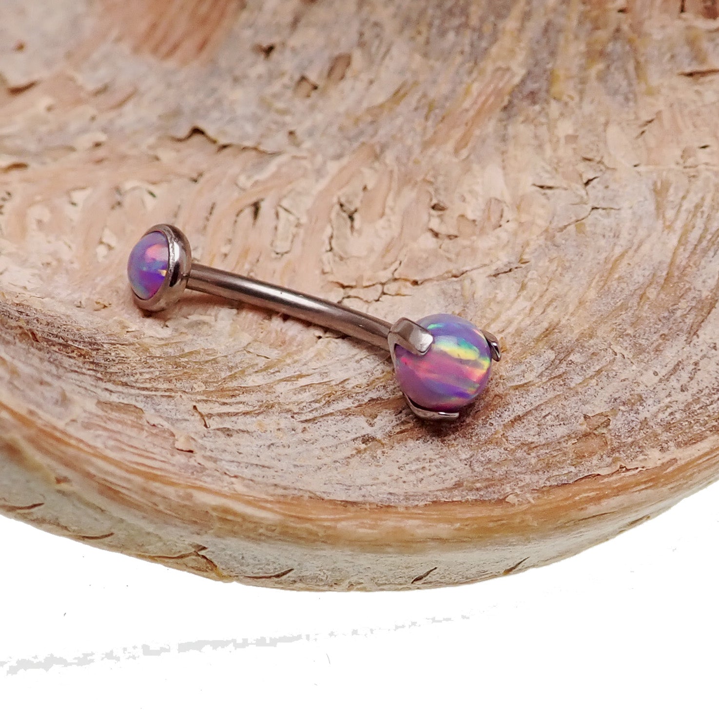 Multi Lavender Titanium Belly Ring 16g