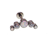 White Opal & Clear CZ Cluster 18g, 16g, 14g