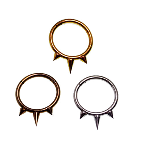 Tri-Spiked Septum Clicker 16g