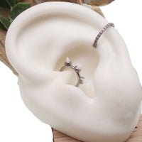 Titanium White Opal Spike Hinged Clicker 16g - Body Clickers Body Jewelry