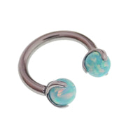 Opal Claw Horseshoe Ring 14g