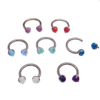 Opal Claw Horseshoe Ring 14g