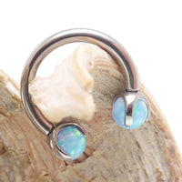 Opal Claw Horseshoe Ring 14g