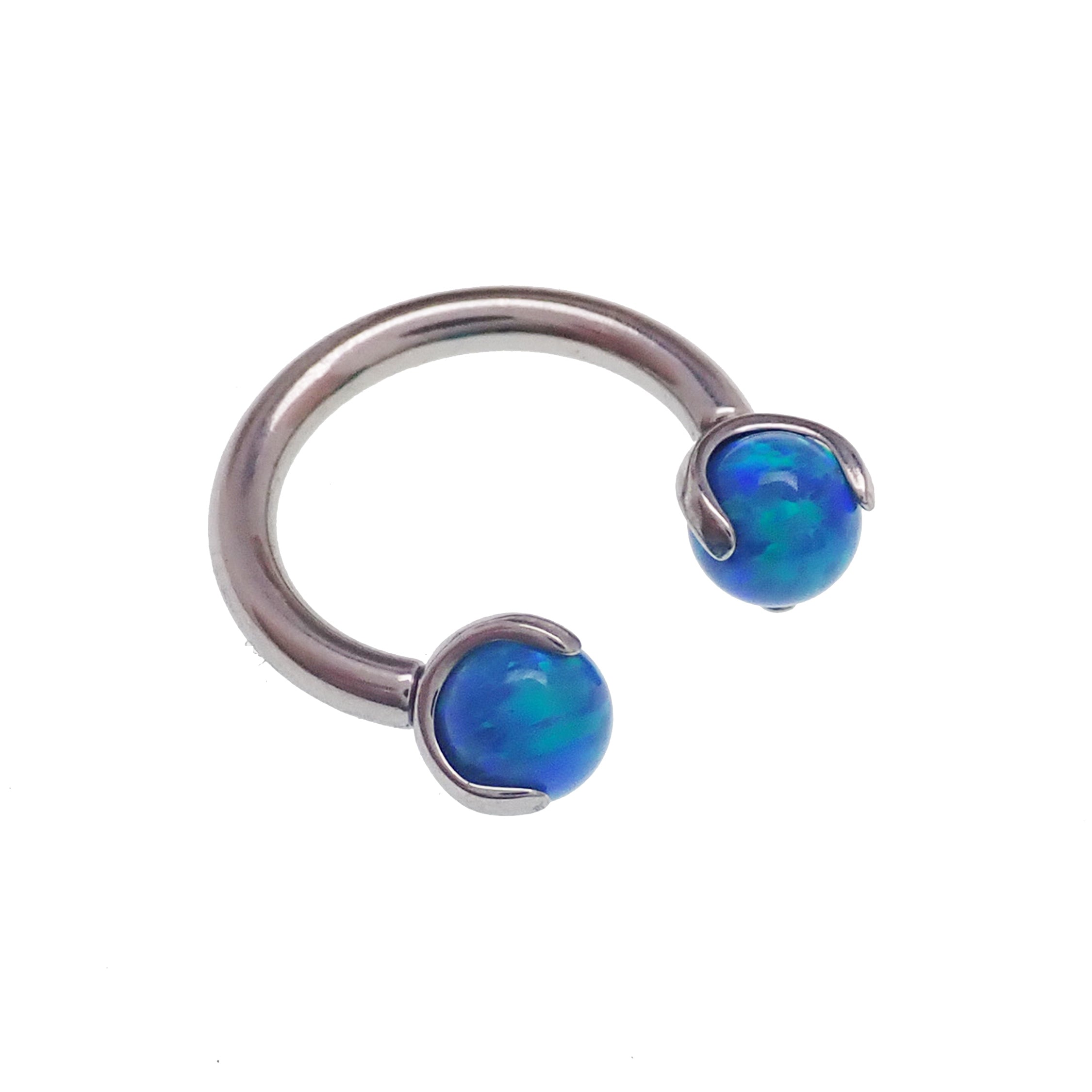 Opal Claw Horseshoe Ring 14g