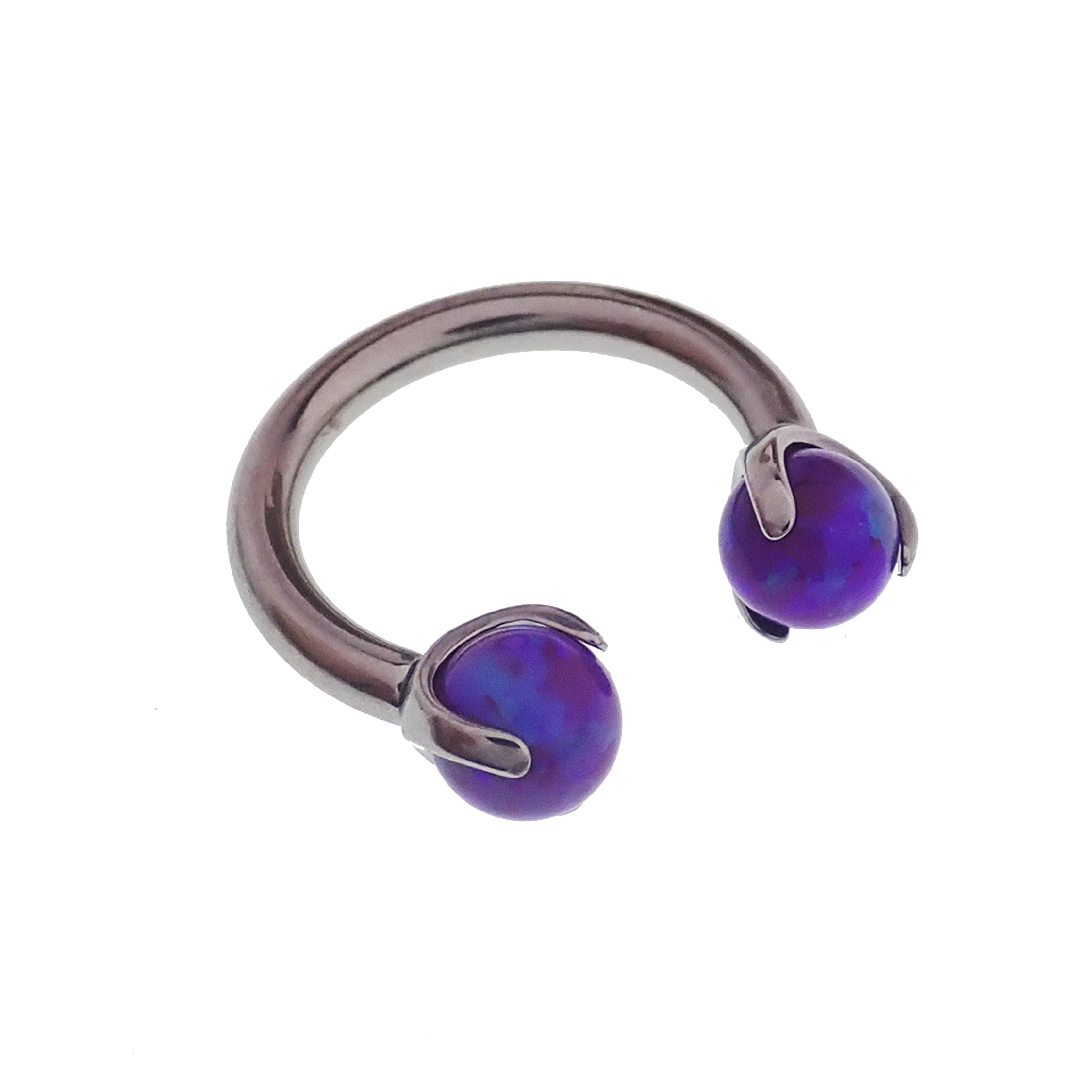 Opal Claw Horseshoe Ring 14g