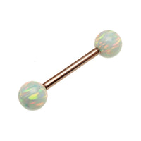 Moon Yellow 5mm, 6mm Opal Titanium Nipple Ring 14g, 12g