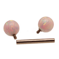 Pink Snow 5mm, 6mm Opal Titanium Nipple Ring 14g, 12g - Body Clickers Body Jewelry