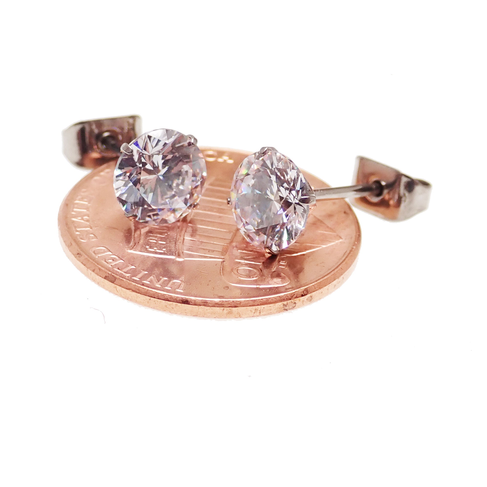 CZ Titanium Earrings Pair