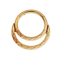 Gold PVD Crescent Titanium Clicker 18g, 16g - Body Clickers Body Jewelry