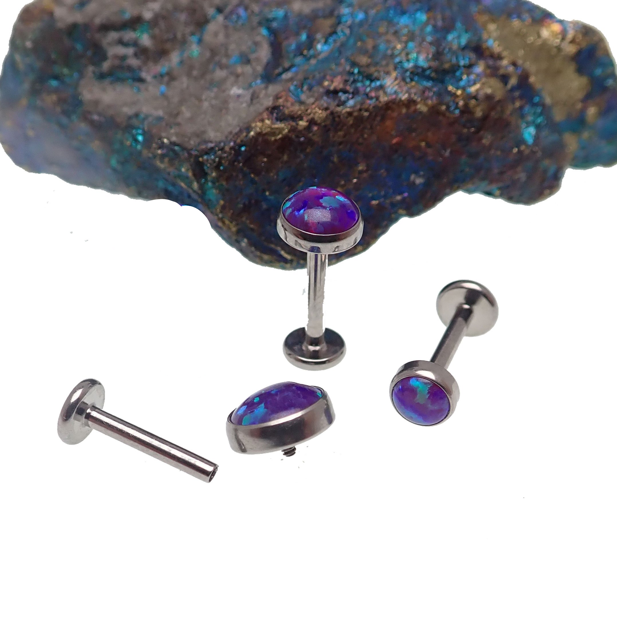 Sleepy Lavender Opal Flat Back Piercing 14g, 16g, 18g