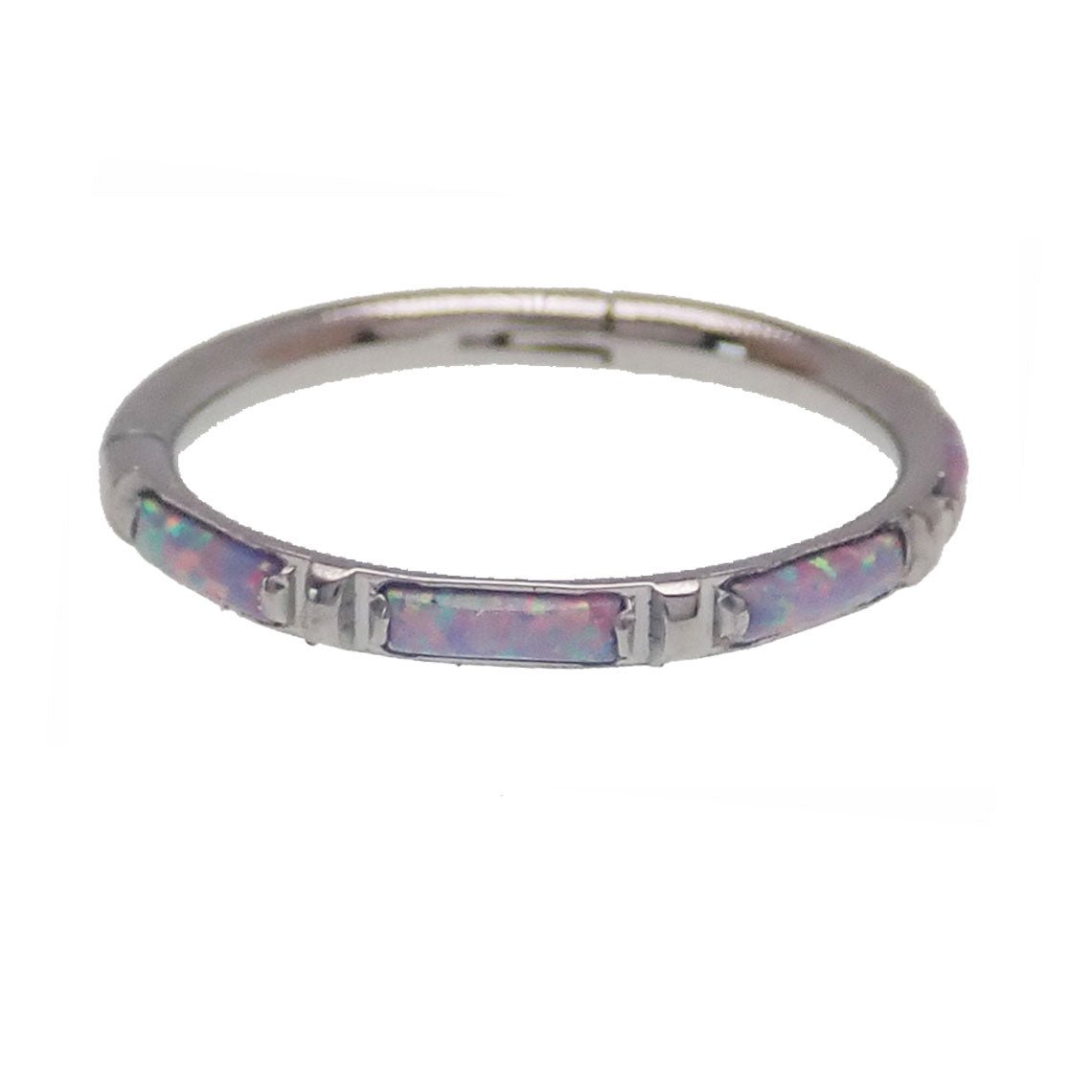 Opal Bezel Set Titanium Clickers 16g - Body Clickers Body Jewelry