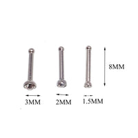 Set of 6 CZ Steel Nose Studs 18g