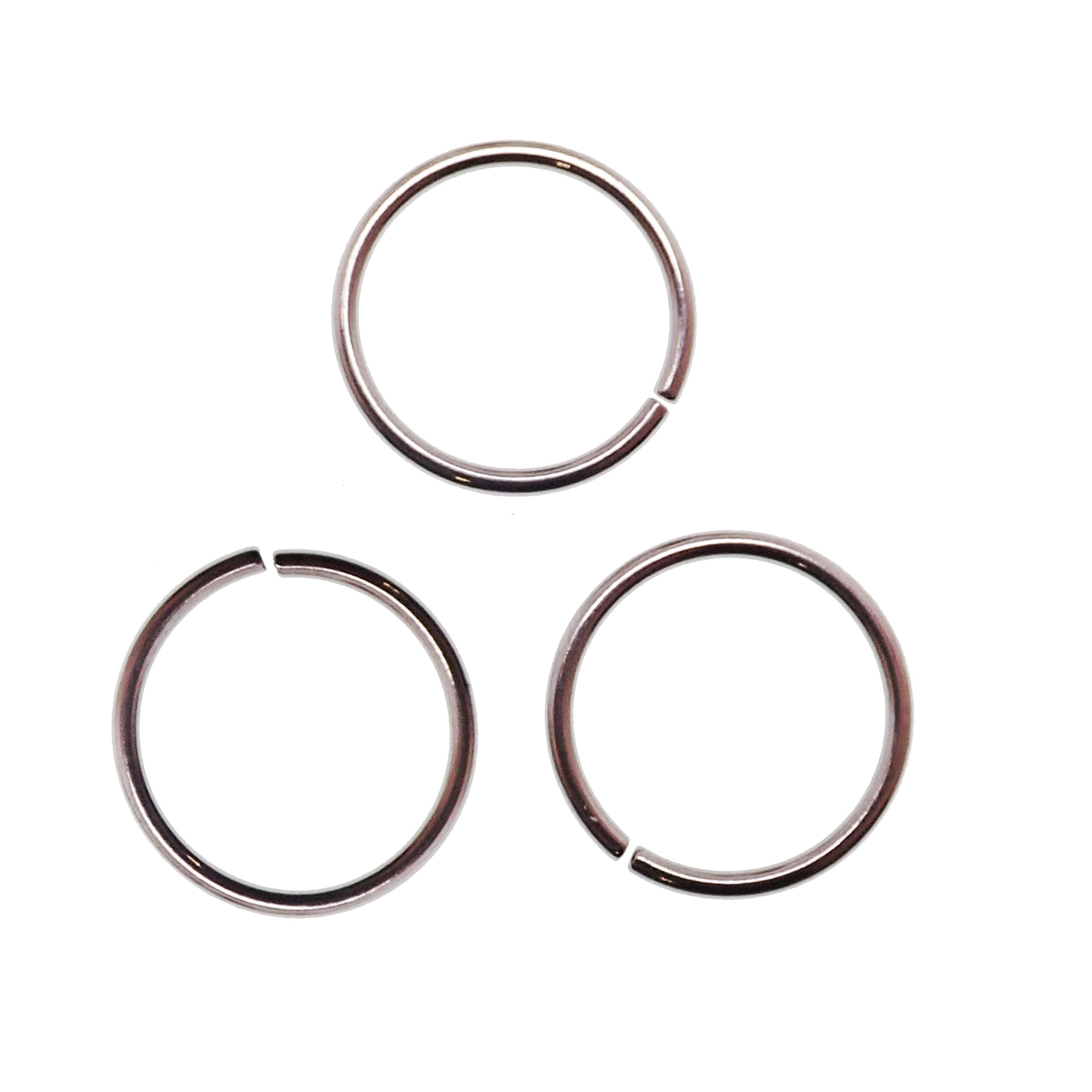 Set of 3 Seamless Steel Pull-Apart Rings 20g