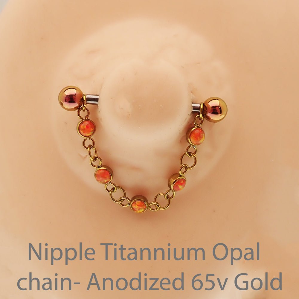 Titanium Opal Piercing add on Chain - Body Clickers Body Jewelry