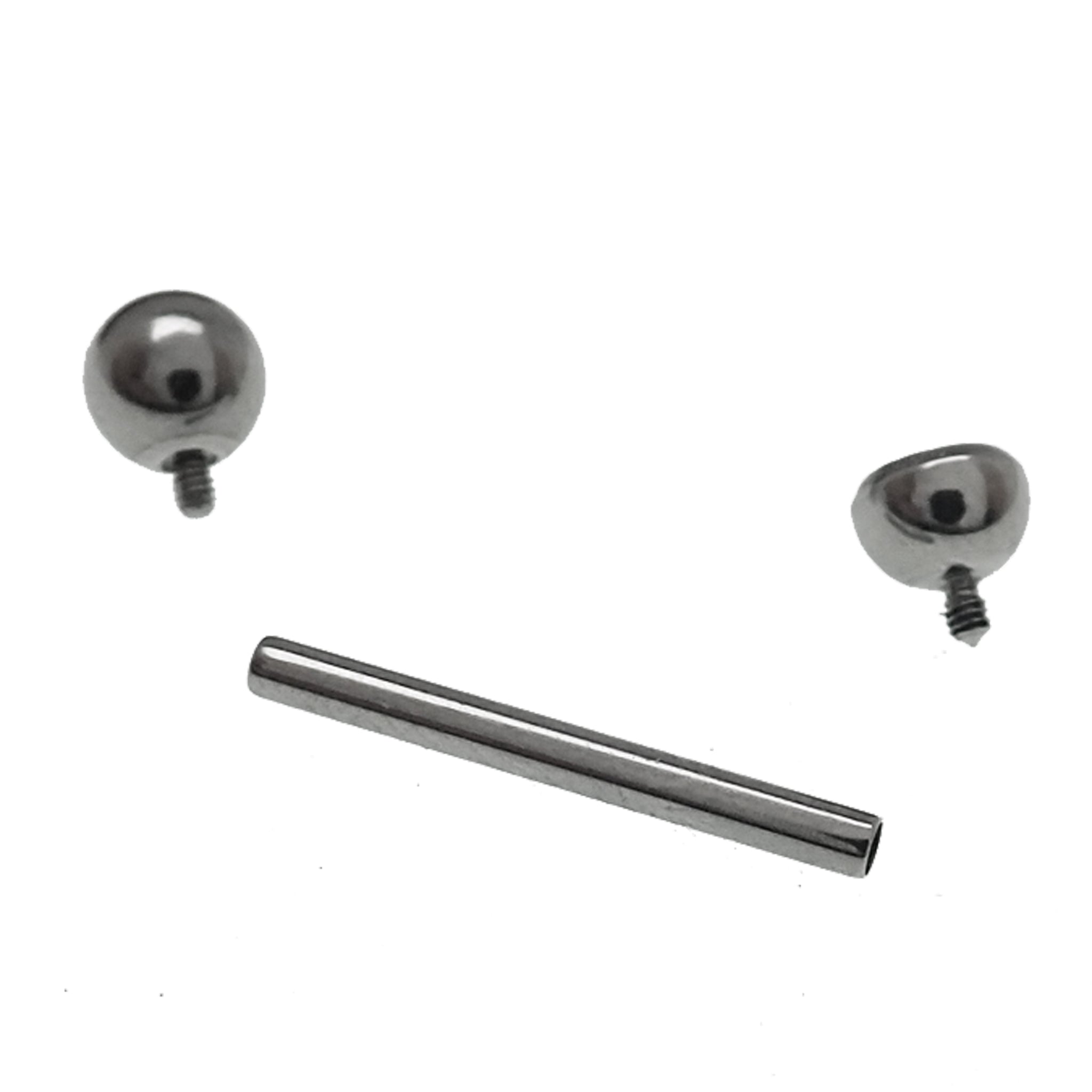 Clear / Pink CZ Tongue Titanium Barbell Piercing 14g - Body Clickers Body Jewelry