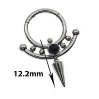 Onyx or Icy Jade Spike Titanium Clicker 16g, 14g - Body Clickers Body Jewelry