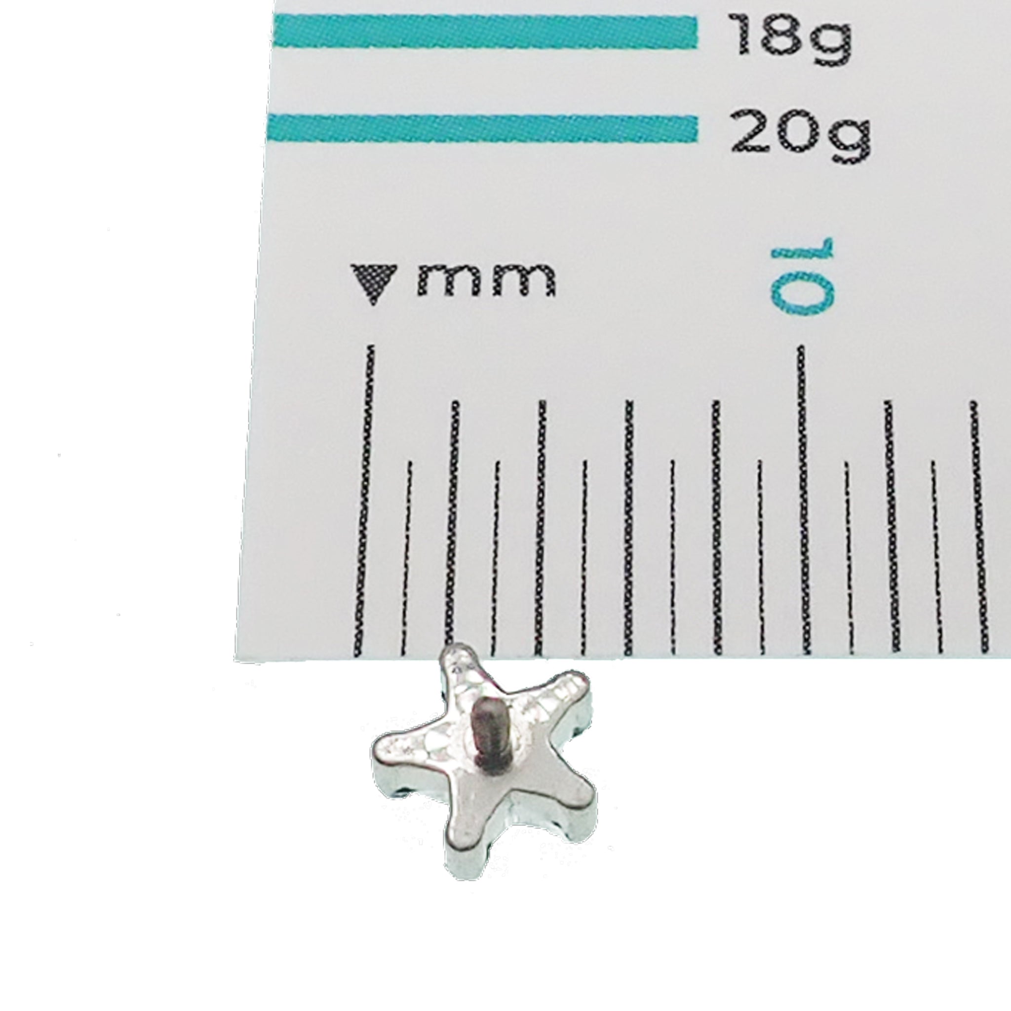 Full Clear CZ Star Titanium Top - Top Only 16g - Body Clickers Body Jewelry
