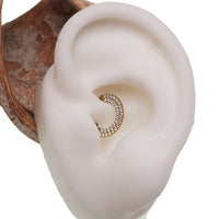 Double - Row CZ Inlaid Clicker 16g - Body Clickers Body Jewelry