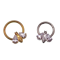 Bee CZ Hinged Clicker 16g - Body Clickers Body Jewelry