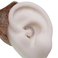 Steel Double - Row CZ Inlaid Clicker 16g - Body Clickers Body Jewelry