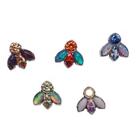 Cute Bug Opal & CZ Titanium Flatback 14g, 16g, 18g - Body Clickers Body Jewelry