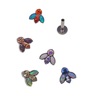 Cute Bug Opal & CZ Titanium Flatback 14g, 16g, 18g - Body Clickers Body Jewelry