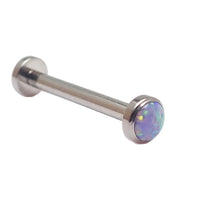 Straight Push Fit Barbell with Opal Ends 12g, 14g, 16g - Body Clickers Body Jewelry