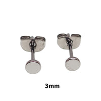 Thin Silver Titanium Disc Earring Pair