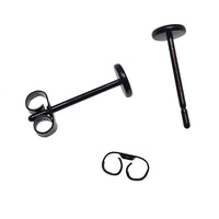 Thin PVD Black Titanium Disc Earring Pair - Body Clickers Body Jewelry