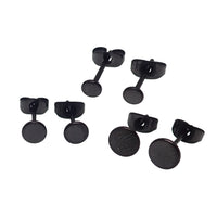 Thin PVD Black Titanium Disc Earring Pair - Body Clickers Body Jewelry